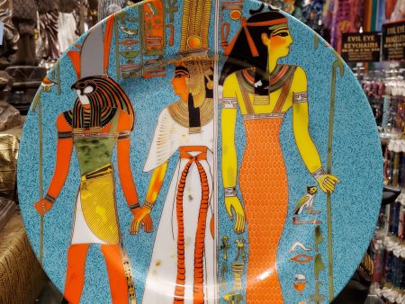 Horus and Queen Nefertari Plate - Large Sale