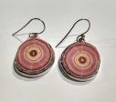 Rhodochrosite Stalactite Slice Earrings, Sterling Silver Sale