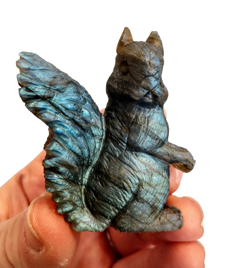 Labradorite Squirrel Carving Online now