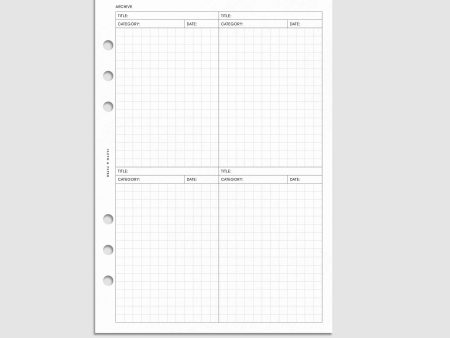 Archive Planner Inserts Cheap