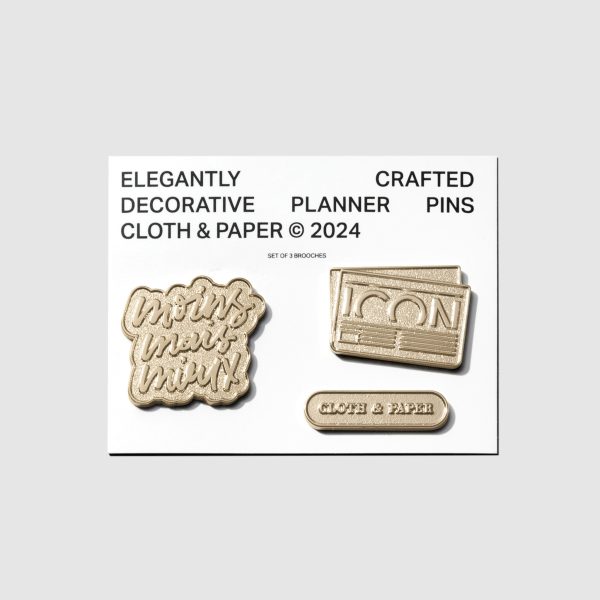 Gold Planner Brooch Set Hot on Sale