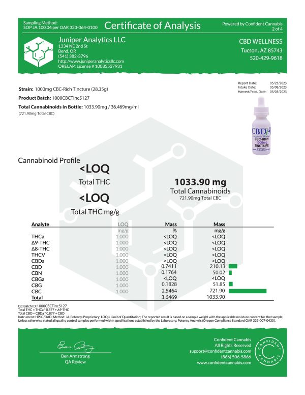 1000mg CBC-Rich Tincture Fashion