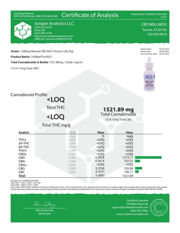 1500mg CBD-Rich Natural Tincture Online Hot Sale