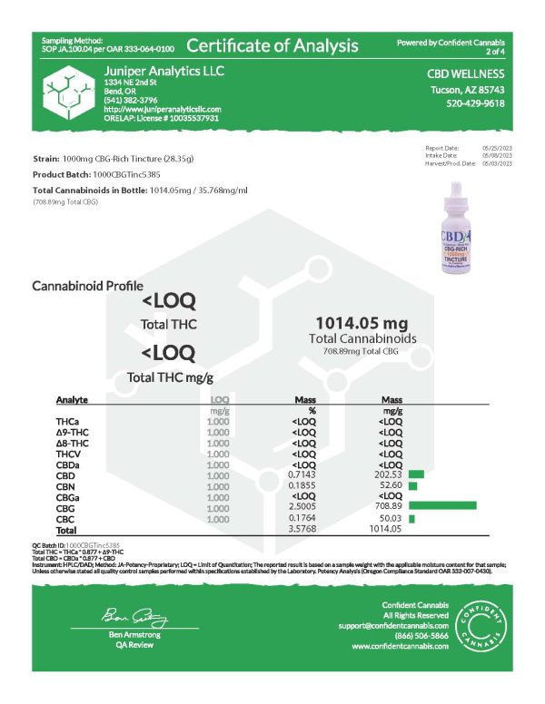 1000mg CBG-Rich Tincture Hot on Sale