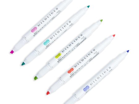 Zebra Mildliner Dual Tip Highlighter | 5 Color Set For Cheap