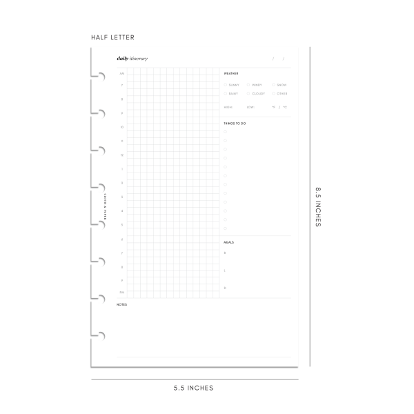 Daily Itinerary Inserts Cheap