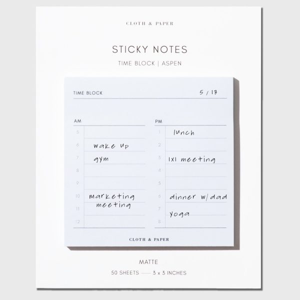 Time Block Sticky Note Supply