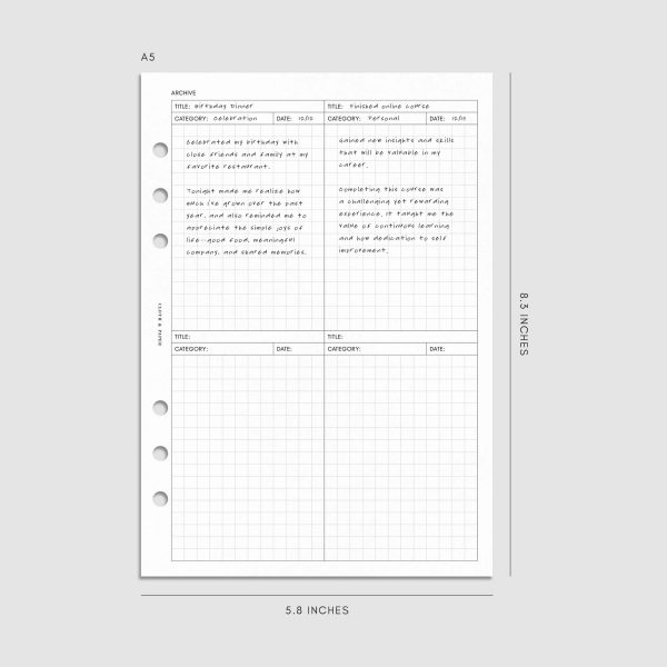 Archive Planner Inserts Cheap