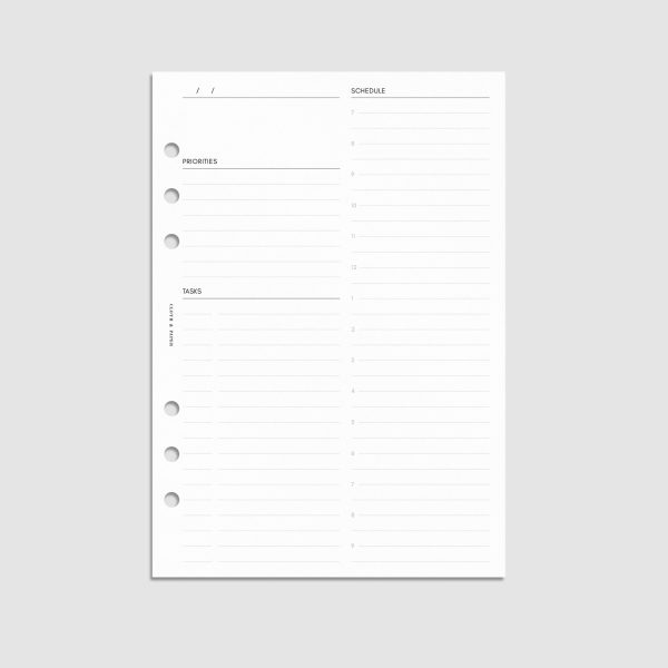 Undated Daily Planner Inserts | Refreshed Layout Online Hot Sale