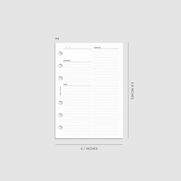 Undated Daily Planner Inserts | Refreshed Layout Online Hot Sale