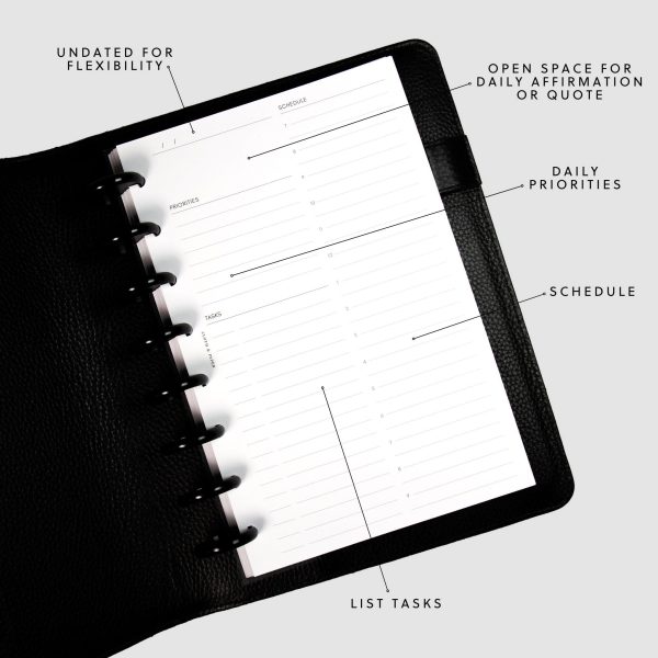 Undated Daily Planner Inserts | Refreshed Layout Online Hot Sale