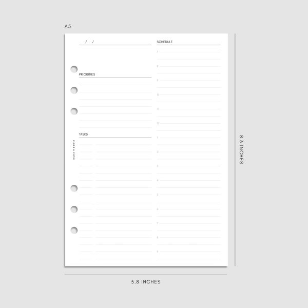 Undated Daily Planner Inserts | Refreshed Layout Online Hot Sale