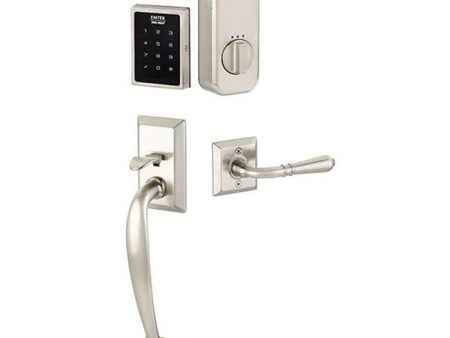 Emtek EMP1105LAU Electronic Empowered Motorized Touchscreen Keypad Smart Lock Entry Set with Franklin Grip - works with Yale Access , Laurent Round Knob For Sale